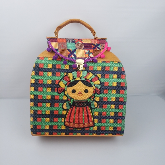 mexican bags Handbags - Embroidered floral multicolor backpack 100% mexican art bag new